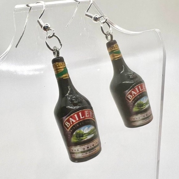 Bailey’s Liqueur Earrings - New Years Eve Party Earrings - Alcohol Earrings - Picture 2 of 7